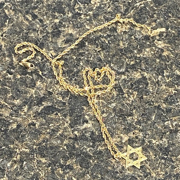 REAL 2mm 10k ROPE GOLD CHAIN 20 INCHES & AND REAL 14k STAR OF DAVID ✡️ STAMPED - Picture 2 of 16